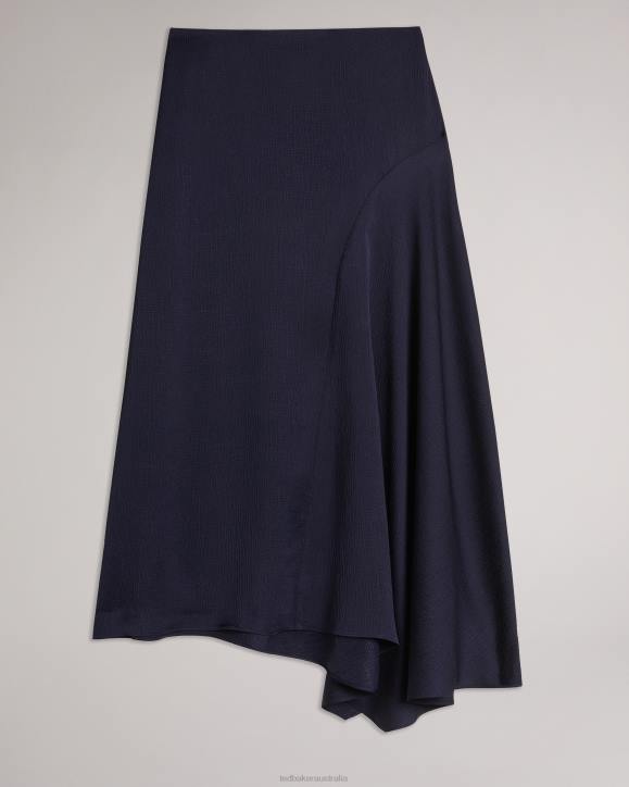 Ted Baker Francic Hammered Satin Slip Skirt Navy Clothing Women TLPL419