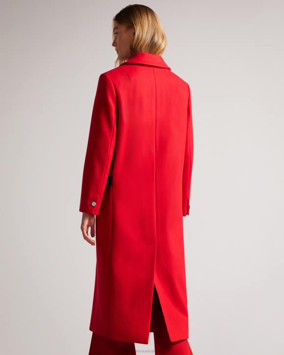 Ted Baker Frejia City Coat With Detachable Strap Detail Red Clothing Women TLPL452