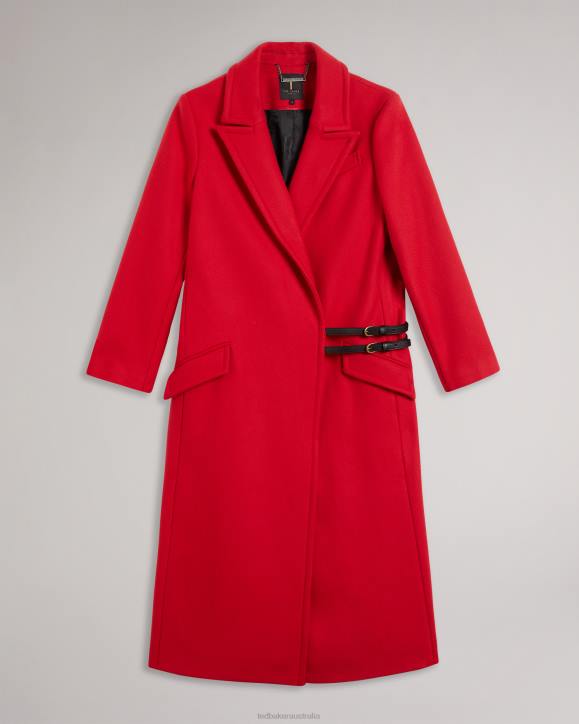 Ted Baker Frejia City Coat With Detachable Strap Detail Red Clothing Women TLPL452