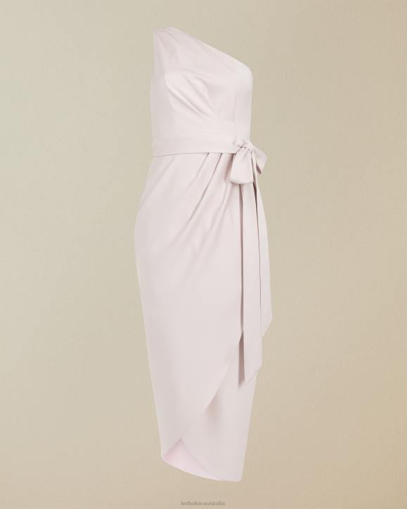 Ted Baker Gabie One Shoulder Drape Midi Dress Light Pink Clothing Women TLPL11