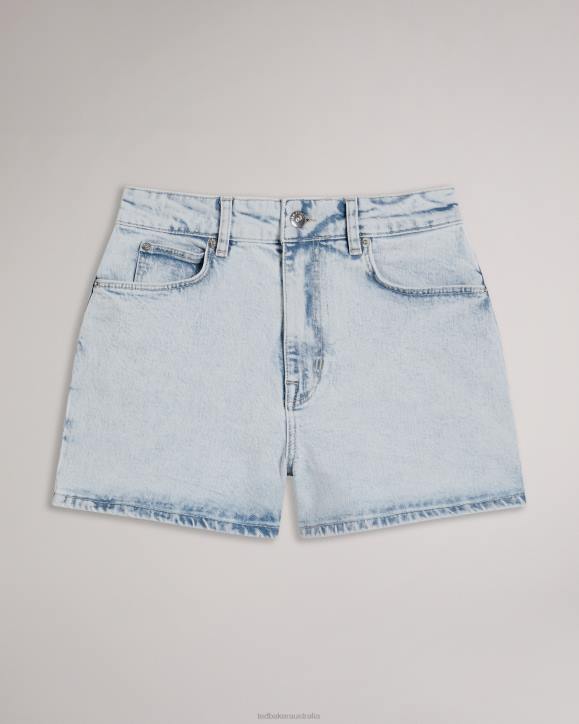 Ted Baker Gianahh High Rise Denim Shorts Light Wash Clothing Women TLPL406