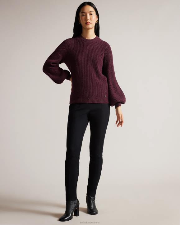 Ted Baker Giona Cashmere And Lurex Blend Jumper Deep Purple Clothing Women TLPL163