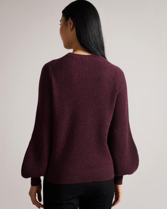 Ted Baker Giona Cashmere And Lurex Blend Jumper Deep Purple Clothing Women TLPL163