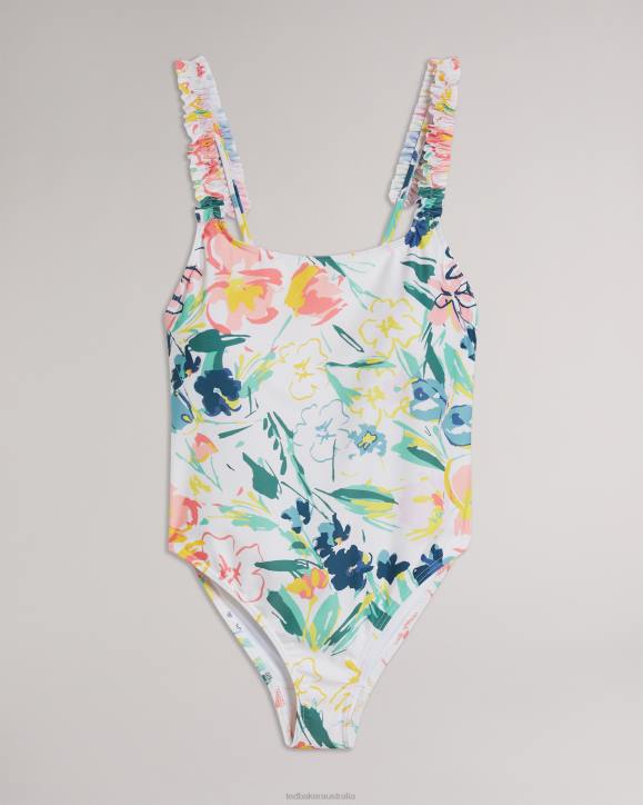 Ted Baker Gulnur Floral Printed Swimsuit White Clothing Women TLPL125