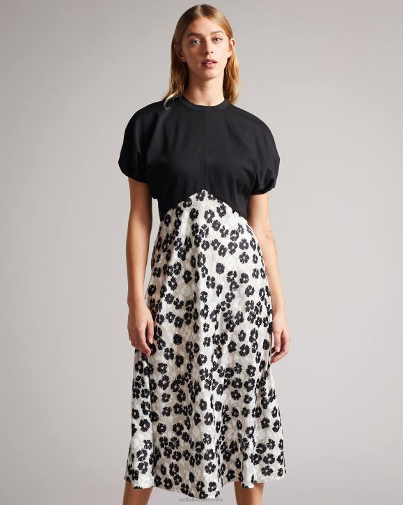 Ted Baker Gwiana Ponte Top With Midi Skirt Dress Black Clothing Women TLPL513