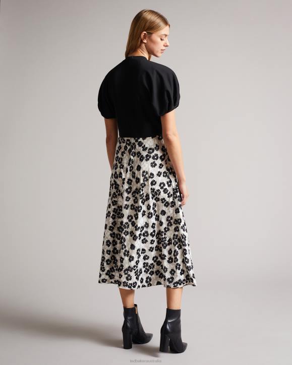 Ted Baker Gwiana Ponte Top With Midi Skirt Dress Black Clothing Women TLPL513