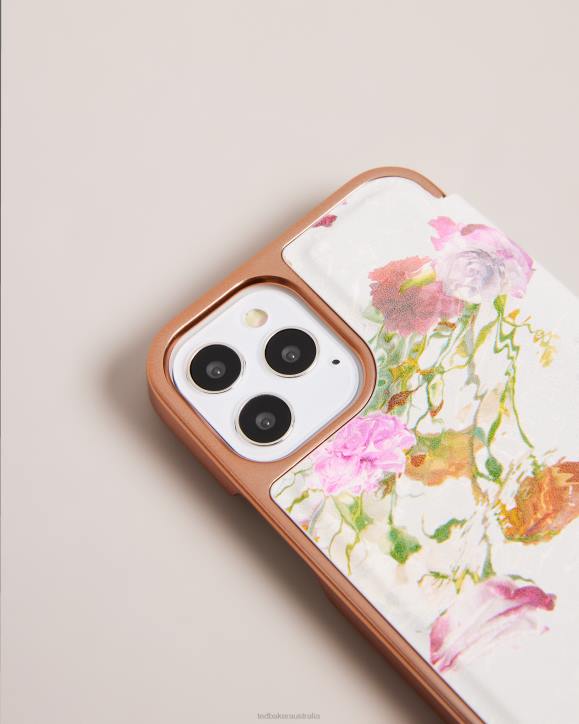 Ted Baker Gwladus Watercolour Floral iPhone 12 And 12 Pro Mirror Case Pale Pink Homeware Collection TLPL2102