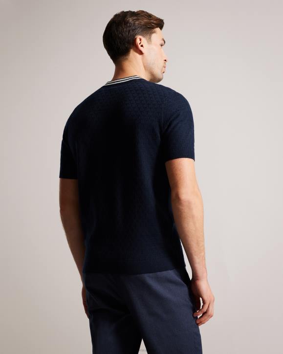 Ted Baker Hanam Short Sleeve T Stitched T-Shirt NAVY Clothing Men TLPL1409