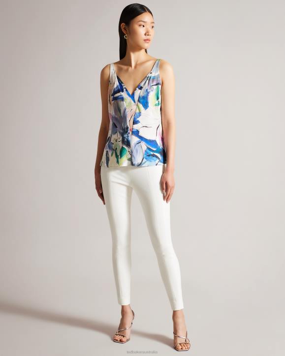 Ted Baker Hariyat Absract Print V Neck Cami White Clothing Women TLPL402