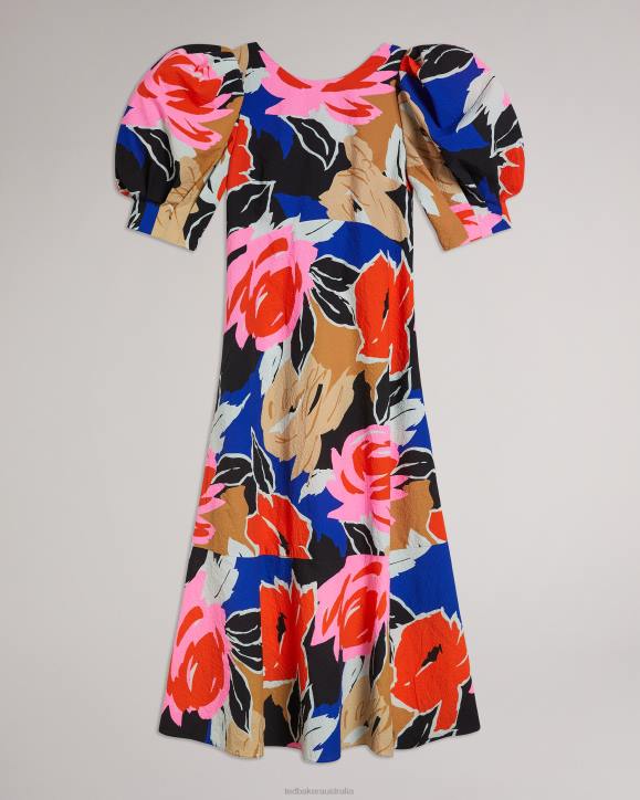 Ted Baker Harpia Floral Print Midi Dress Black Clothing Women TLPL503