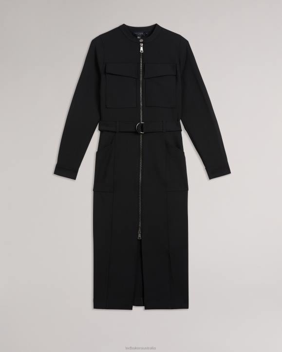 Ted Baker Hattei Belted Shirt Dress With Utility Detailing Black Clothing Women TLPL58