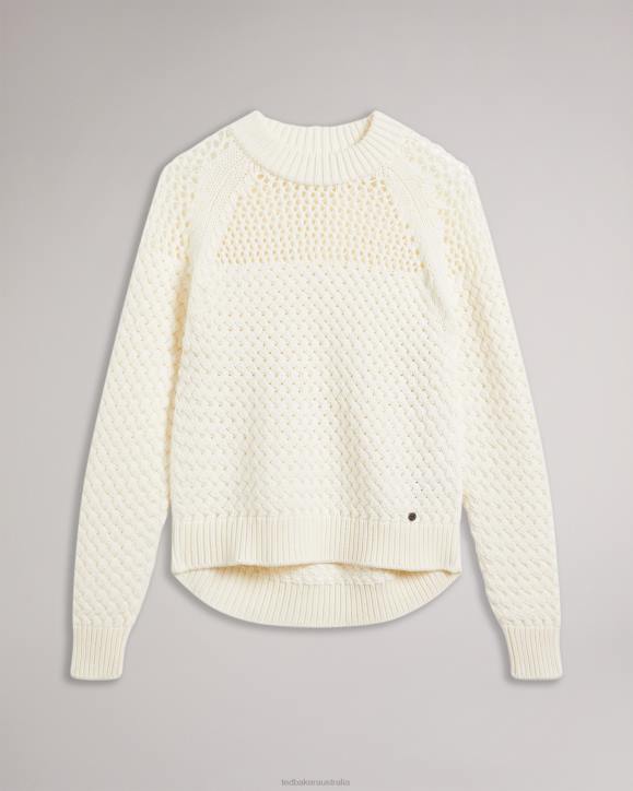 Ted Baker Hawick Basket Stitch Jumper White Clothing Women TLPL53