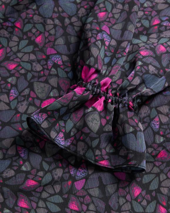 Ted Baker Heiydii High Neck Satin Butterfly Print Blouse Black Clothing Women TLPL71