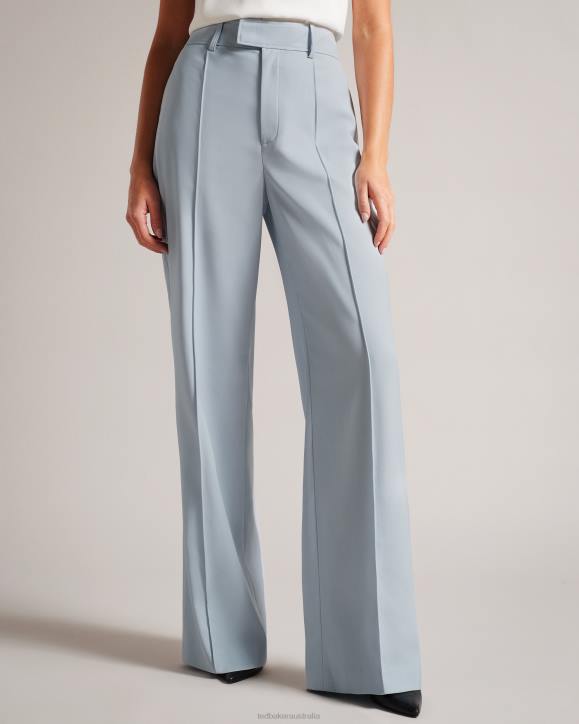 Ted Baker Hildiat High Waisted Wide Leg Trousers Baby Blue Clothing Women TLPL249