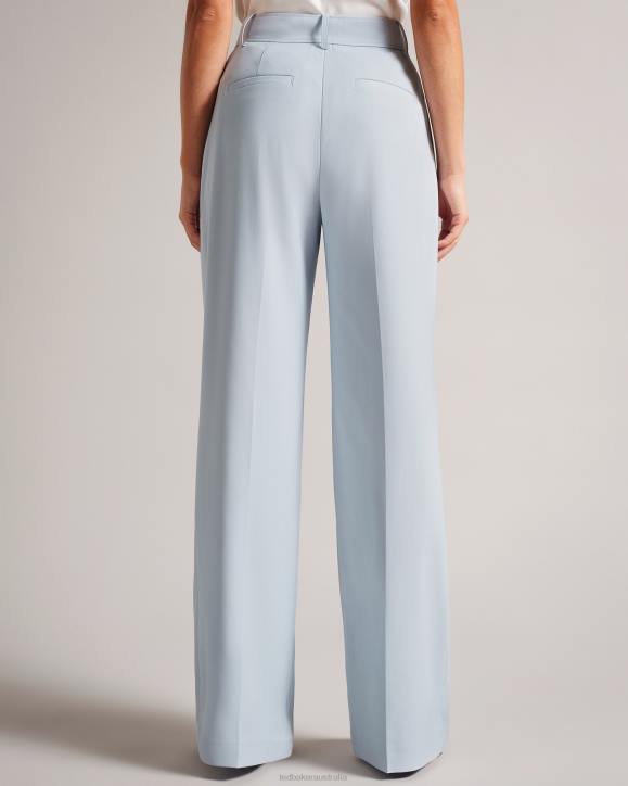 Ted Baker Hildiat High Waisted Wide Leg Trousers Baby Blue Clothing Women TLPL249