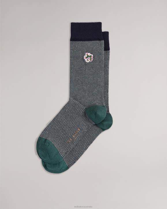 Ted Baker Houses Striped Socks Green Accessories Women TLPL1129