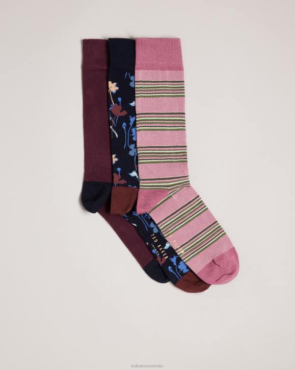 Ted Baker Howkind Three Pack Of Assorted Socks Assorted Gifts Men TLPL1903