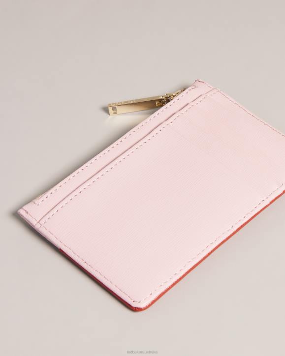 Ted Baker Huni Heart Zip Card Holder Pale Pink Accessories Women TLPL956