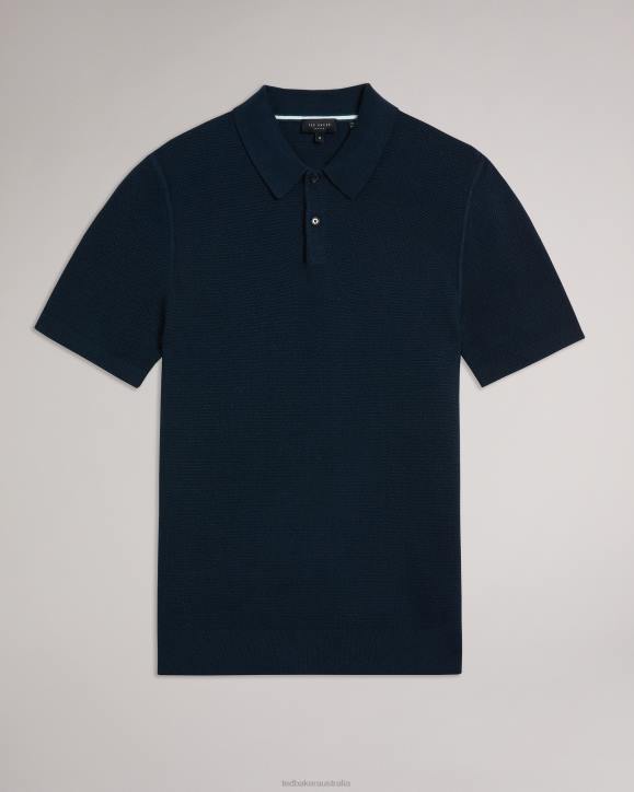 Ted Baker Imago Short Sleeve Regular Fit Knitted Polo Shirt NAVY Clothing Men TLPL1245