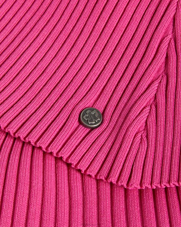 Ted Baker Ivery Rib Knit Top With Puff Shoulders Deep-Pink Clothing Women TLPL118