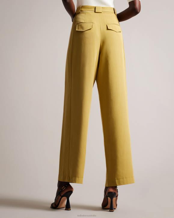 Ted Baker Jemila Wide Leg Trousers Khaki Clothing Women TLPL291