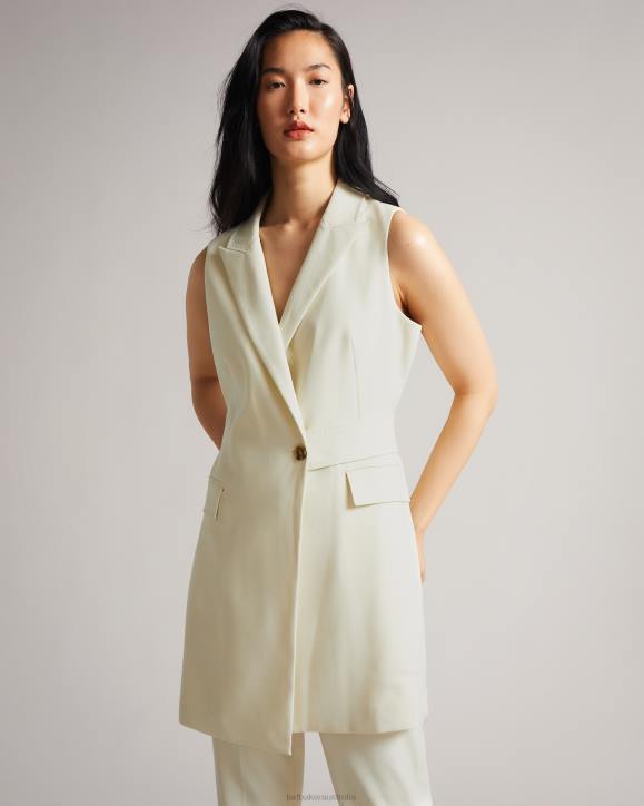 Ted Baker Joannid Sleeveless Blazer Mini Dress Ivory Clothing Women TLPL629