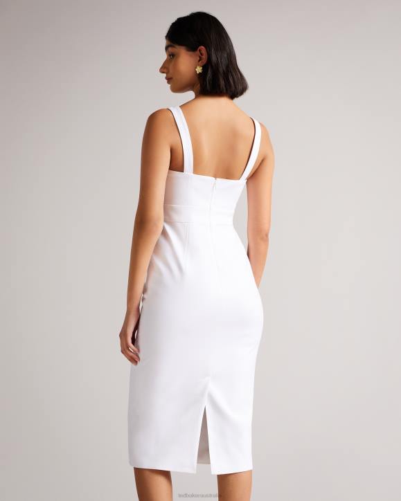 Ted Baker Klarika Bodycon Midi Dress White Clothing Women TLPL495