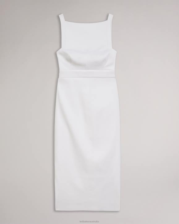 Ted Baker Klarika Bodycon Midi Dress White Clothing Women TLPL495