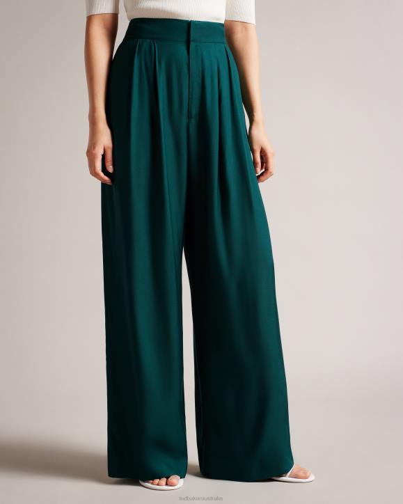 Ted Baker Krissi Wide Leg Trousers Dark Green Clothing Women TLPL39