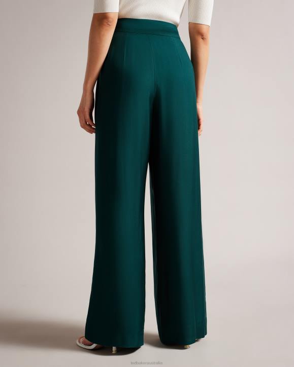 Ted Baker Krissi Wide Leg Trousers Dark Green Clothing Women TLPL39