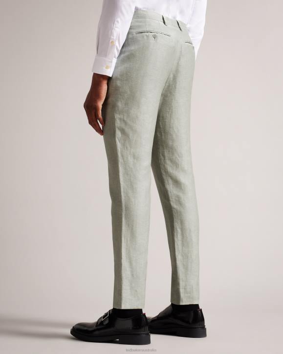 Ted Baker Lancet Slim Fit Wool Linen Trousers Light Green Clothing Men TLPL1392