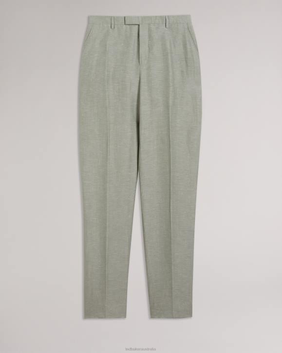 Ted Baker Lancet Slim Fit Wool Linen Trousers Light Green Clothing Men TLPL1392