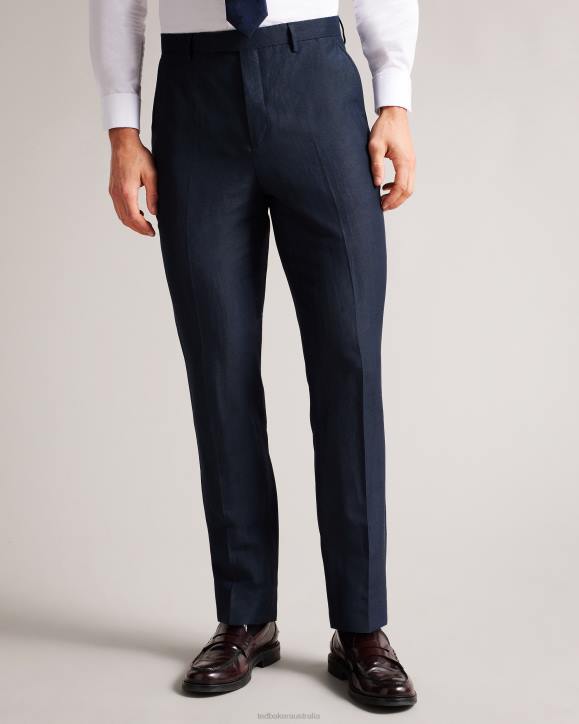 Ted Baker Lancet Slim Fit Wool Linen Trousers Navy Clothing Men TLPL1469