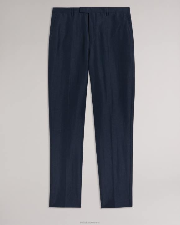 Ted Baker Lancet Slim Fit Wool Linen Trousers Navy Clothing Men TLPL1469