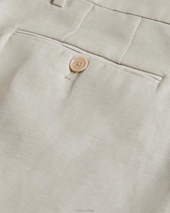 Ted Baker Lancet Slim Fit Wool Linen Trousers Stone Clothing Men TLPL1384