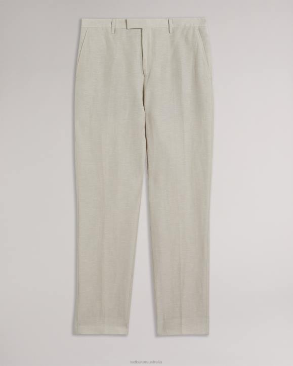 Ted Baker Lancet Slim Fit Wool Linen Trousers Stone Clothing Men TLPL1384