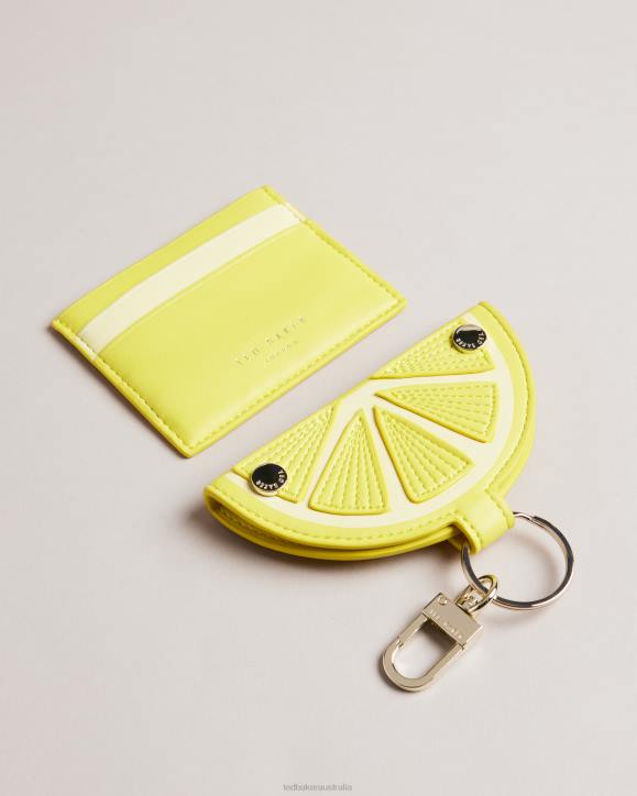 Ted Baker Lemmonn Lemon Slice Keyring and Card Holder Yellow Accessories Women TLPL1095