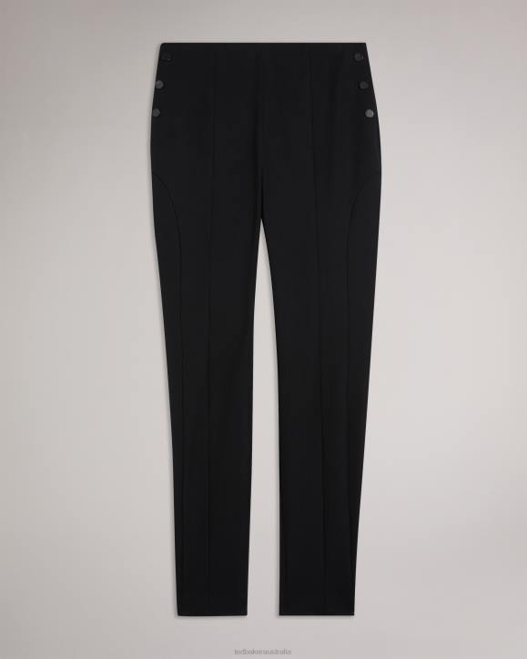 Ted Baker Liroi High Waisted Trousers With Faux Poppers Black Clothing Women TLPL297