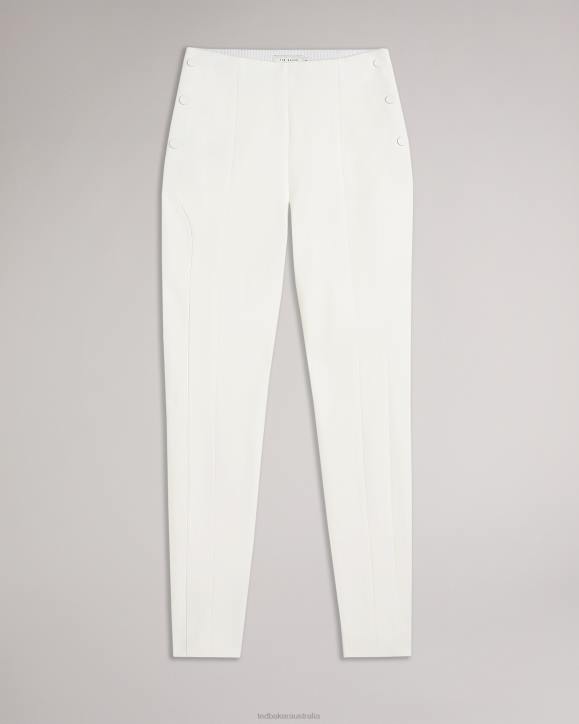 Ted Baker Liroi High Waisted Trousers With Faux Poppers Natural Clothing Women TLPL481