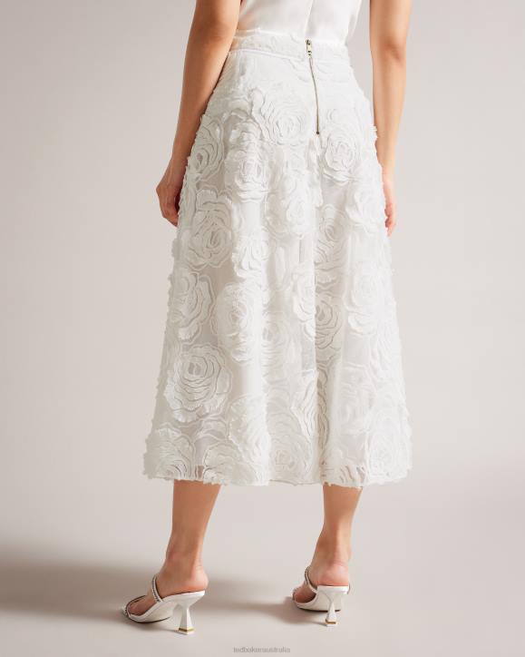 Ted Baker Louelaa Midi Skirt With Pleats White Clothing Women TLPL241