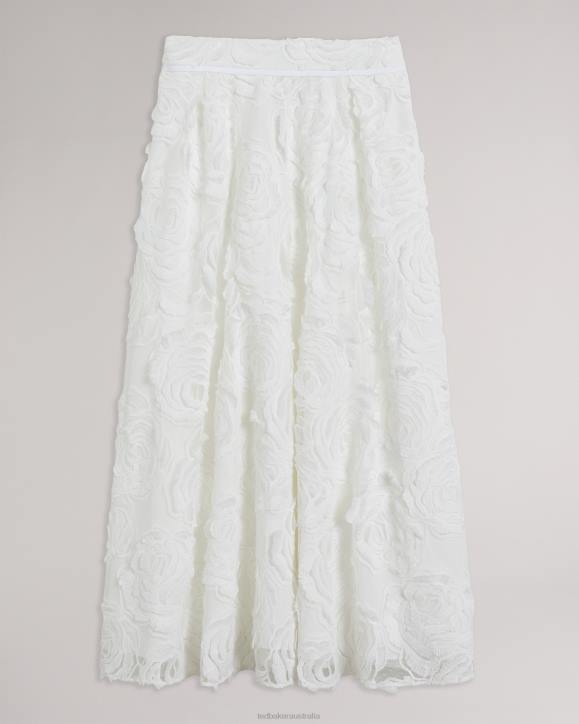 Ted Baker Louelaa Midi Skirt With Pleats White Clothing Women TLPL241