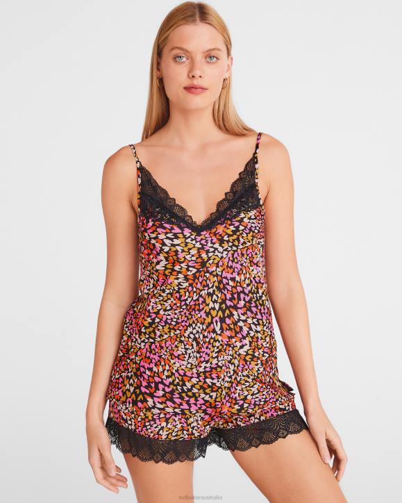 Ted Baker Lovege Heart Print Short And Cami Set Black Clothing Women TLPL642