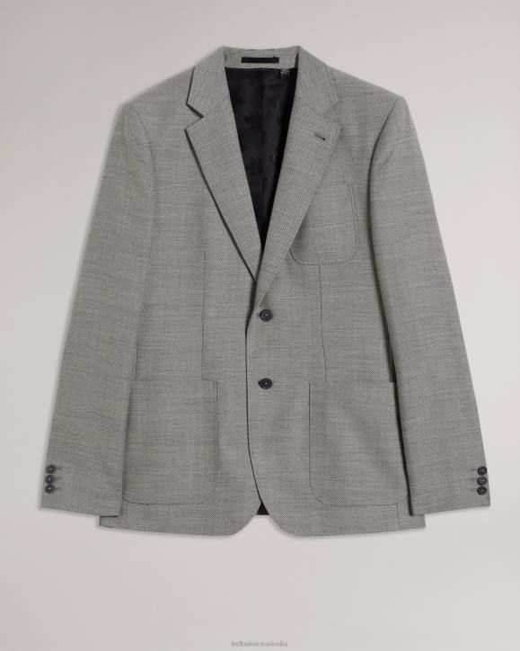 Ted Baker Luccaj Herringbone Jacket Gray Clothing Men TLPL1405