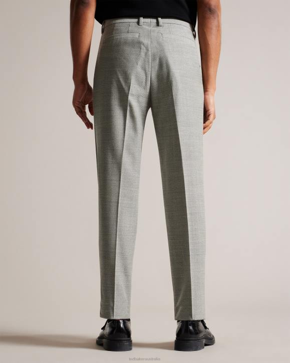 Ted Baker Lucciat Slim Fit Herringbone Trousers Gray Clothing Men TLPL1419