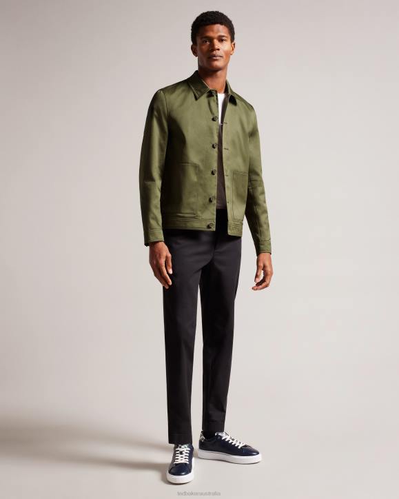 Ted Baker Lucianj Cotton Sateen Twill Jacket Dark Green Clothing Men TLPL1560