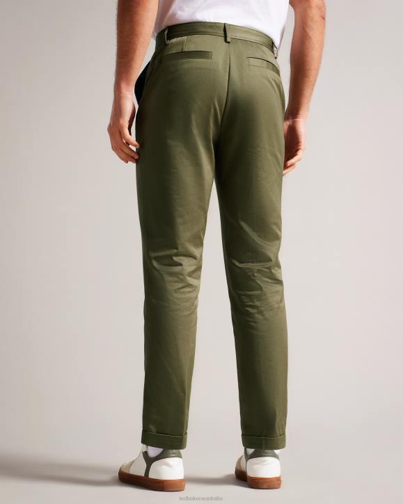 Ted Baker Luciant Slim Fit Twill Trousers Dark Green Clothing Men TLPL1568