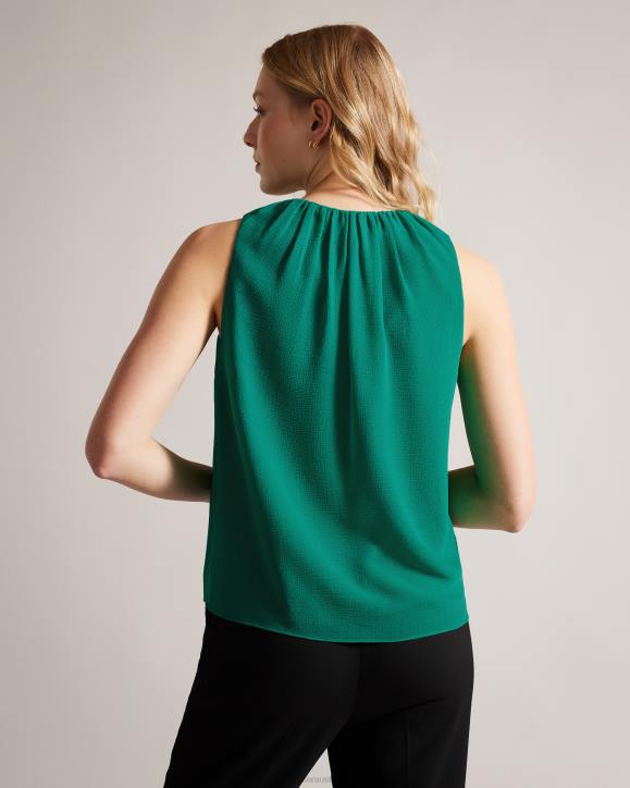 Ted Baker Lydhia Sleeveless Top With Tie Detail Green Clothing Women TLPL457