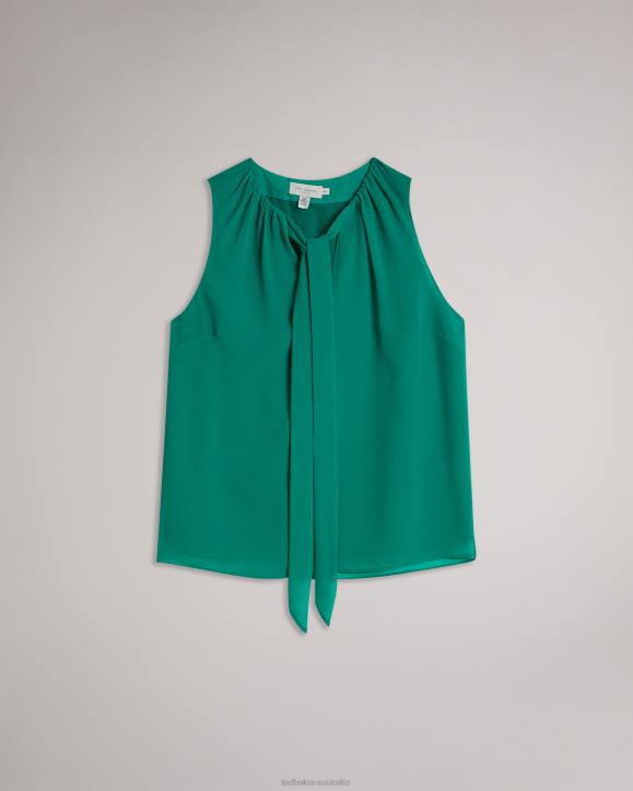 Ted Baker Lydhia Sleeveless Top With Tie Detail Green Clothing Women TLPL457