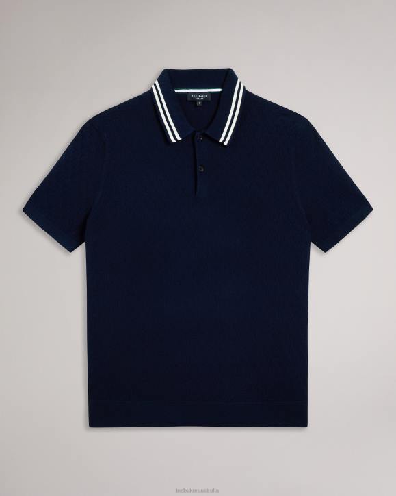 Ted Baker Mahana Short Sleeve Regular T Stitched Polo Shirt NAVY Clothing Men TLPL1497