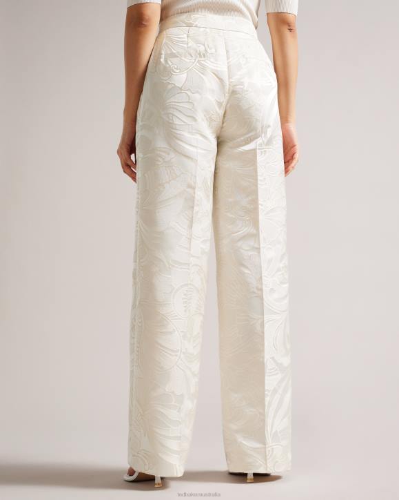 Ted Baker Majiat Wide Leg Jacquard Trousers Natural Clothing Women TLPL365